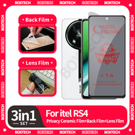 For Itel RS4 Tempered Glass Protector Screen Clear Privacy Matte Ceramic Privacy Glass 3In1 Carbon f