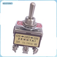 [mojotorw7] Toggle Switch, 3PDT On/Off/On 3 Position 6 Pins Momentary, AC 250V 15A