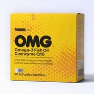 OMG Omega Fish Oil Coenzyme Q10 (90 Softgels x 2 Bottles)
