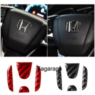 Steering Emblem Sticker 3D Steering Logo Cover Emblem Sticker Decals Carbon Honda Jazz City GM6 GM2 
