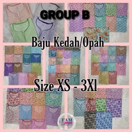 (GROUP B) baju Kurung Kedah. Opah Size XS,S, M, L, XL, 2XL, 3XL blh Choose The Pattern According To The No. Clothes In The Picture.