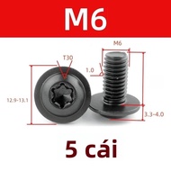 5/10 Cái Thép Không Gỉ 304 Đen Torx Ốc Vít M5 M6 Với Đầu Máy Giặt Chống Mài Mòn Chống Trầy Xước Cho