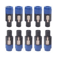 10PC 4Pin NL4FC Speaker Connector Ohm Plug Speaker Audio Cable Adapter Twist Lock 4Pin Speakon Femal