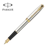 Parker Sonnet Bút Máy Mài Điểm Mịn Màu Vàng Kim Với Viền Mạ Crôm