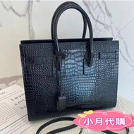 Real Shot❤ french style European Daigou Sac De Jour Nano Black Crocodile Pattern Leather Tote Bag Sh