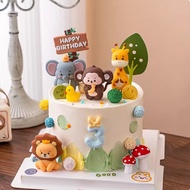24/11/9/8/4pcs set Cute Safari Animal Cake Topper Set - 3rd Birthday Jungle Themed Decor for Kids' C