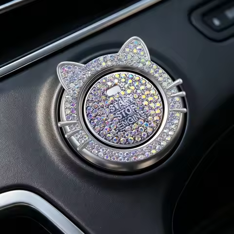 Car Start Switch Button Auto Decorative Diamond Stickers Rhinestone Ring Inner Ring And Outer Ring C