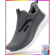 [FitVille] Men's Slip-On Sneakers - Wide Fit 2E 4E, Thick Sole Running and Walking Shoes, Breathable