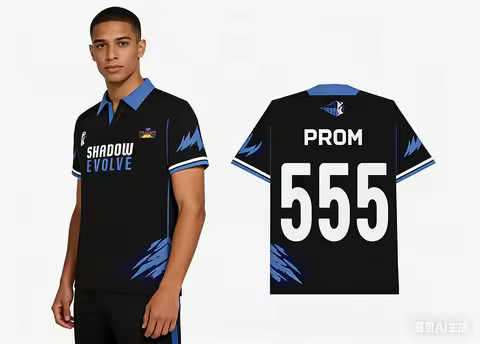 Black Blue Polo Jersey Polo Men's T-shirts Custom Name Number Claw Accent Soft Comfy Tee For Trainin