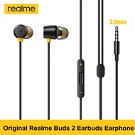 Original Realme Buds 2 Earbuds Earphone 3.5mm Bass Headphone Three Button Easy Control For Realme Q3