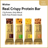 Wishier Real Crispy Protein Bar 90kcal 17g Protein 0g Sugar HACCP Certified Snack 4 Flavors