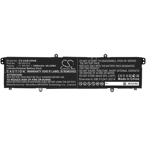 Li-Polymer Notebook, Laptop Battery for Asus,11.55v,3500mAh,Expertbook B1500C Expertbook B1 B1500 B1