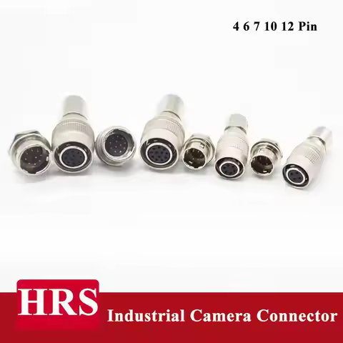 HRS 4 6 7 10 12 Pin Self-locking Plug Socket Industrial Camera Connector Compatible with Hirose HR10