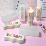 3D 3D Letter Slogan Home Decor Plaster Aroma Soy Wax Candle Molds For Candle Making DIY Candle Molds Silicone