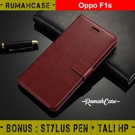 Oppo F1s Selfie Expert - Flip Cover Wallet Case Casing Dompet Kulit