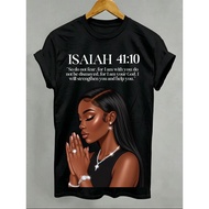 Isaiah 41:10 Prayer Graphic Unisex Tee Christian Faith Print Round Neck Short Sleeve Religious Top 1