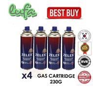 4 bottle Liquefied Butane Gas Cartridge 230g MADE IN KOREA (4 Bottles)gas tin/ gas