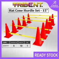 Trident Hat Cone Hurdle Set - Red (15") Cone With Hole Cones With Hurdles Kon Palang Crossbar