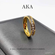 AKA 丨 Gypsophila Plated 18K Ring Gold Niche High-End Men Women Couple Rings Gifts for Girlfriends 88