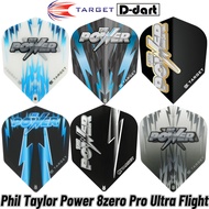 TARGET DARTS FLIGHT- PHIL TAYLOR POWER 8ZERO NO.6 (Shape) DART FLIGHTS 3PCS/PACK