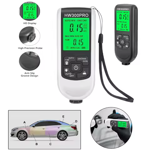 Professional Car Paint Thickness Gauge HW300PRO Automatic Digital Fe NFe Measure Automotive Film Met