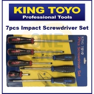 KING TOYO 7PCS Impact SCREWDRIVER SET skru screw driver set / pemutar skru / bit / + - / toptul stan