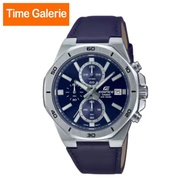 Casio Edifice EFV-640L-2AV Navy Blue Leather Band Men Watch