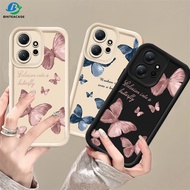 Xiaomi Poco X5 X3 NFC M3 Pro M4 Pro X3 GT POCO X3 Pro Redmi10 9 Note 7 Pro 7 8Pro 8 9Pro 9S Oil Painting Art Pink &amp; Blue Butterfly Soft Silicone Phone Case Binteacase