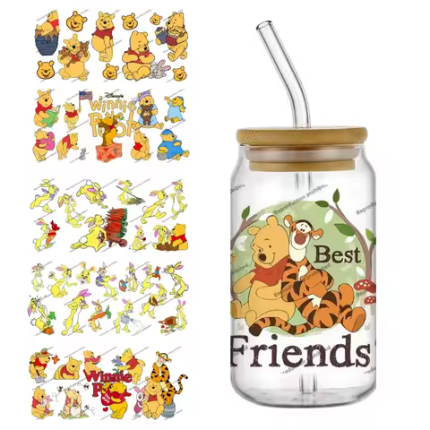 funko New 27 Styles 3D UV DTF Winnie The Pooh Friend Stickers For 16oz Glass Can Cup Coffee Mug DIY 