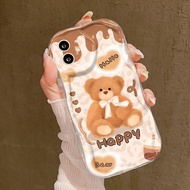 แฟชั่นหมีน่ารัก อิการ์ตูนน่ารัก เคสไอโฟน11 เคส Case For iPhone 11 13 15 12 14 Pro Max X Xs Max XR 7 8 Plus SE 2020 เคสโทรศัพท์มือถือTpu นิ่ม ขอบโค้ง กันกระแทก