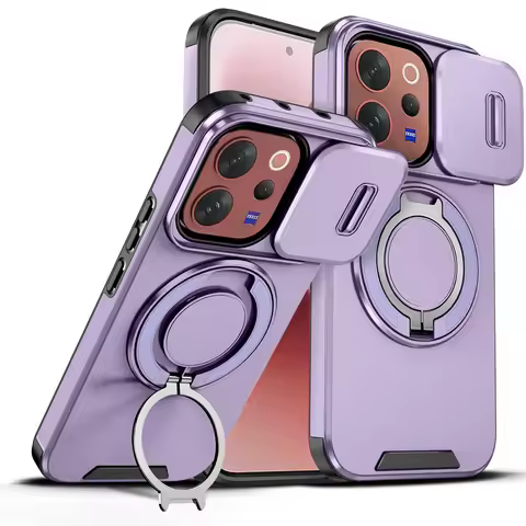 Military AG Matte Slide Window Armor Magnetic Case For VIVO X300 Pro V70 V60 V50 Lite 5G Y31 Y21D Sh