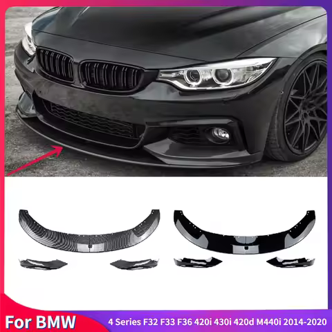 4Pcs Front Bumper Lip ABS Splitter Lip Diffuser Kits Spoiler Bodykit For BMW 4 Series F32 F33 F36 42