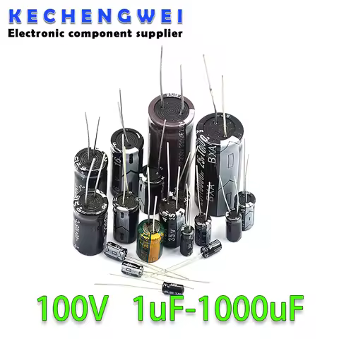 100V Aluminum Electrolytic Capacitor 1UF 2.2UF 3.3UF 4.7UF 10UF 22UF 33UF 47UF 100UF 220UF 470UF 100
