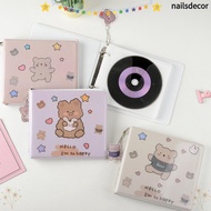 NAILSDECOR CD  Holder, Cartoon Bear Collect Book CD Storage Album, Portable Loose-leaf CD Storage Ca