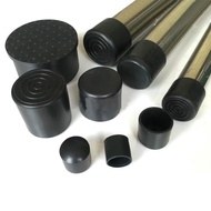 Round Black Chair Table Feet Tube Cover 6mm~63mm Pipe Tubing End Cover PVC Soft Rubber Caps For Furn
