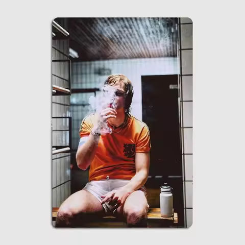 Johan Cruyff Dressing Room Cigarette Poster Metal Tin Sign Truck Indoor and Outdoor Home Bar Coffee