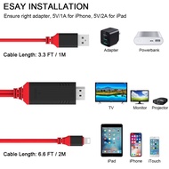 [Fast]JC B-BOX Proสายเคเบิลสำหรับฟ้าผ่า HDMI HDTV 1080P หัวแปลงเอวีดิจิทัล Iphone 11 12 13 8พิน USB 