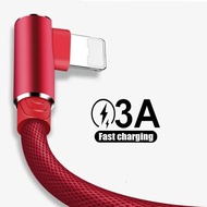 90° USB Degree Elbow Nylon Braided Fast Charger Charging Cable Compatible For Apple Compatible For i