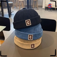 YRBWDYZDH Brimless Hat, Adjustable Design Corduroy Kids Docker Cap,  Solid Color C Letter Warm Fabri