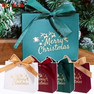 Reinforced Cardstock Gift Boxes - Christmas Themed Mini Box, Non-Deformable Design with Ribbon Closu