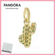 100% S925 pure silver jewelry with new gift box jewelry Pandora Sparkling Desert Cactus Pendant