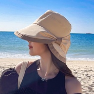 Summer Hats For Women Sun Uv Protection Foldable Sunshade Wide Brim Beach Hat Wearable Outdoor Bow Tie Sun hat Visor New Hot