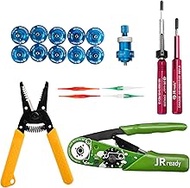 JRready ST1060 Tool Kit,YJQ-W1A Crimper M22520/2-01&amp;Ideal 45-416 Wire Stripper&amp;11 AFM8 Positioners&amp;G125 Gauge&amp;DAK20 DRK20B Installing Removal Tool