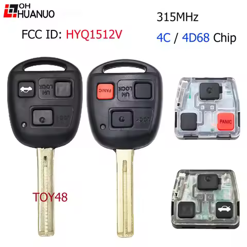 FCC HYQ1512V 3/4 Buttons Remote Key Fob Smart Car Key 315MHz With 4C/4D68 Chip for Lexus IS200 GS300