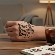 Angel Number 7 Waterproof Tattoo Decal, herbal juice, lasts 10-15 days, for arms, sweat-resistant No