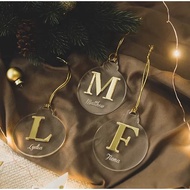 GANTUNGAN INITIAL CHRISTMAS BAUBLE | Custom Christmas Ornament Hanging Ornaments