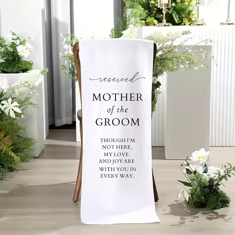 Mother of the Groom Wedding Memorial Reserved Chair Sign Banner in Loving Memory of Parents Celebrat