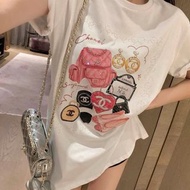 全新Chanel 圖案白色T恤$100