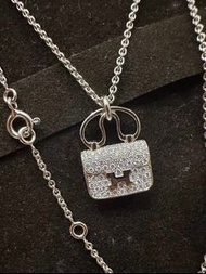 2021 HERMES 18K白金Constance Diamond Pendant鑽石項鏈愛馬仕白金滿鑽康康項鍊
