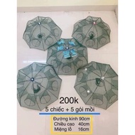 (3 Pieces) Umbrella Cage Trap Shrimp Crab Fish Eel Trach 8 Doors for Rivers - Lakes - Ponds - Fields